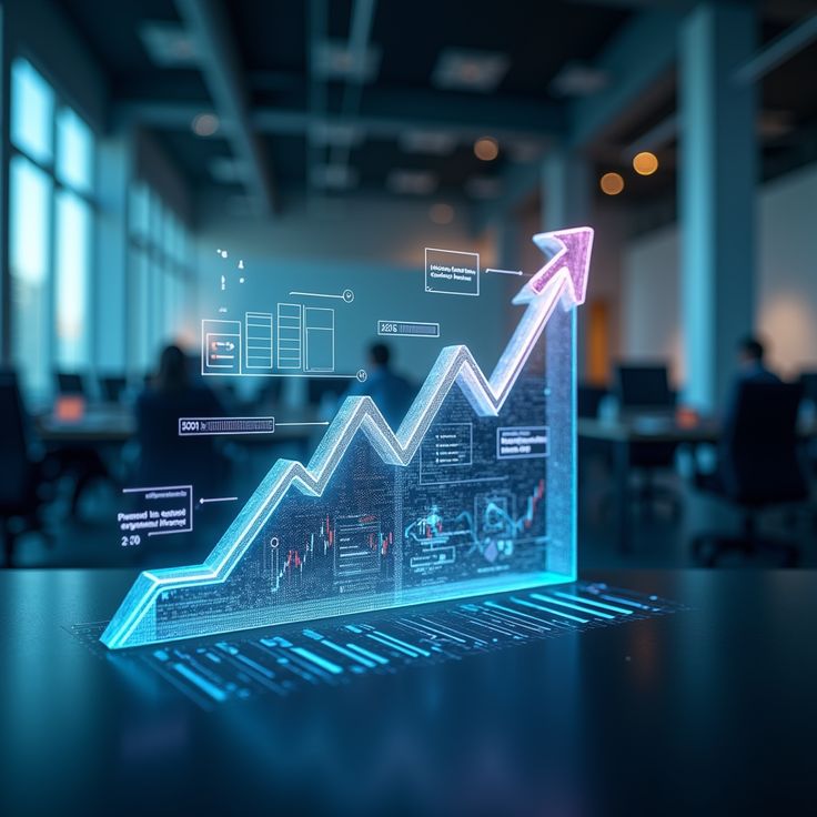 Digital marketing analytics showing business growth and increasing performance